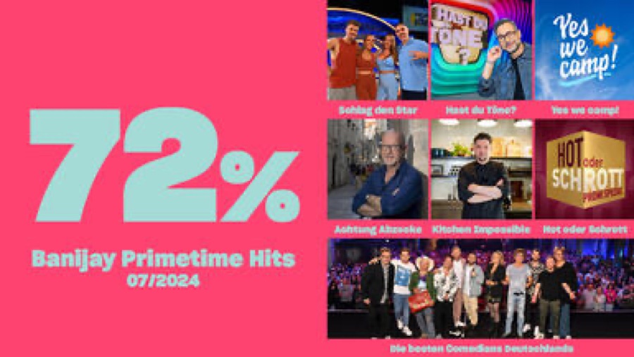 72% Banijay-Primetime-Hitrate im Juli