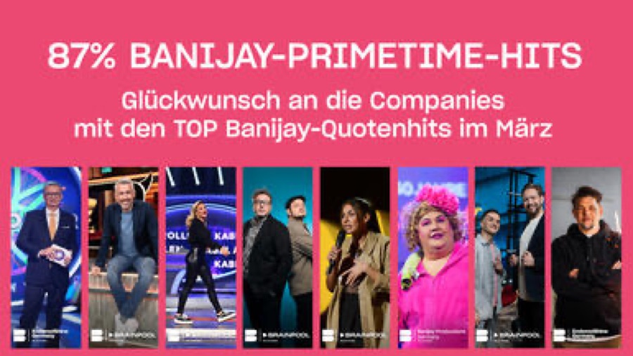 Banijay Germany mit starker Hitrate in der Primetime im März